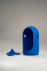 Blue silicone outfit for Jules with its matching base