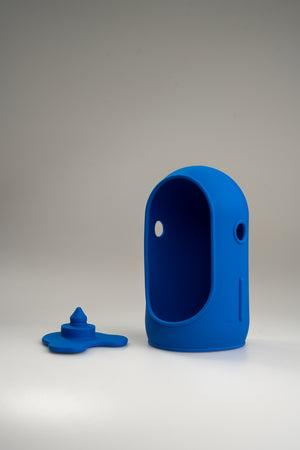 Blue silicone outfit for Jules with its matching base
